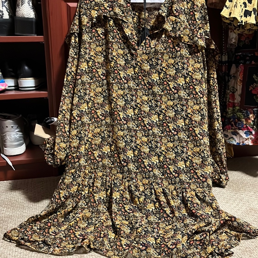 Mango drop waist dress w slip